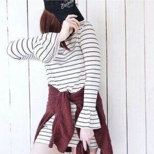 NWT Urban Outfitters Kimchi Blue Black & White Striped Tshirt mini dress- XL